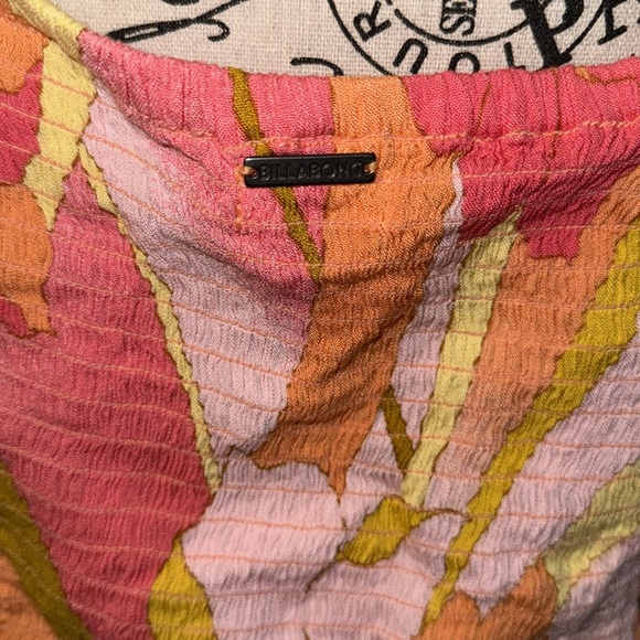 Billabong Orange and 70’s Floral Print Tank Top L NWT - Picture 5 of 6